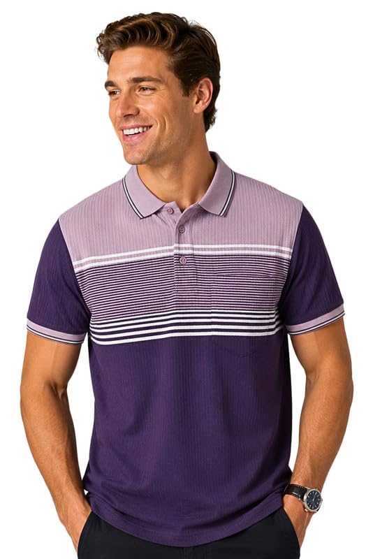 Image of SANE ORIGINALS Polo T-Shirt for Men with Pocket || Striped Polo for Men