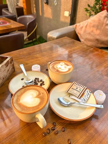 Image of 'Classic White' Durable Ceramic Tea Cup with Saucer Set of 12pcs(6Cup & 6Saucer) | Elegant Chai Cup | Microwave & Dishwasher Safe | Drinkware for Home, Office, Cafe, Guests Serving & Gifting