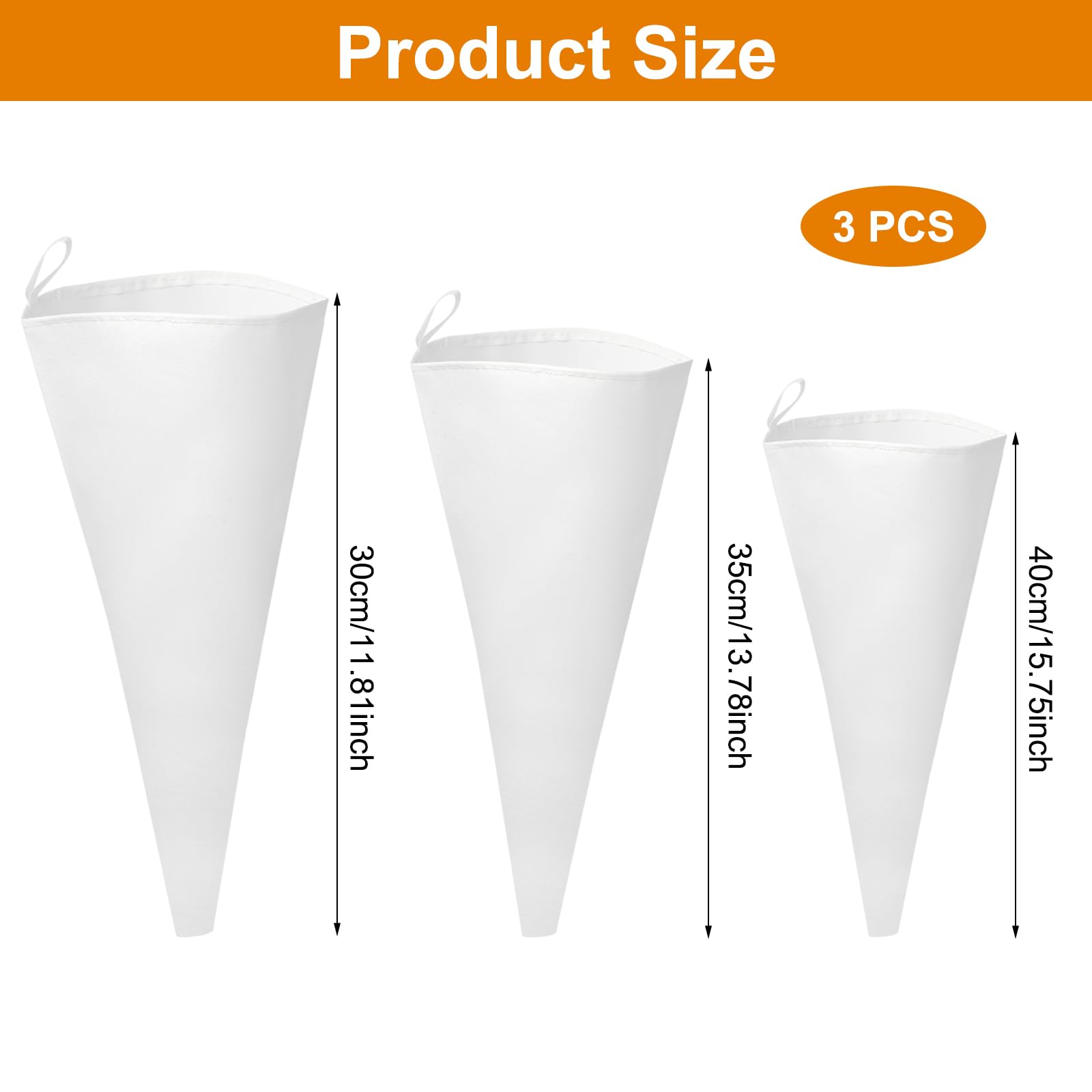 3-teiliges Spritzbeutel Set - Wiederverwendbare Backbeutel Mit 6 Tüllen & 2 Kuchentüllen | 30-40cm