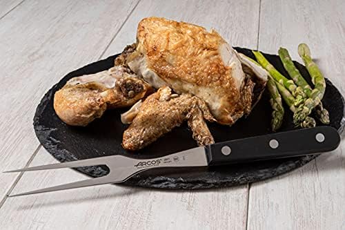 Miniatura 6 de ARCOS Tenedor de trinchar de acero inoxidable nitrum de 6 pulgadas y hoja de 6.299 in. Cuchillo de carnicero para deshuesar. Mango ergonómico POM de