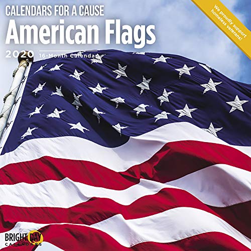 2020 American Flags Wall Calendar by Bright Day, 16 Month 12 x 12