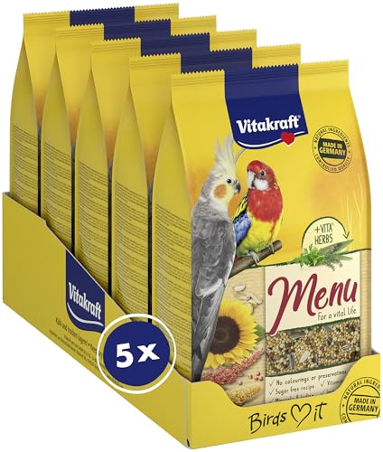 Vitakraft Menü, Vogelfutter für Großsittiche, mit Getreide und Nüssen, Großpackung, ohne Zusatz von...