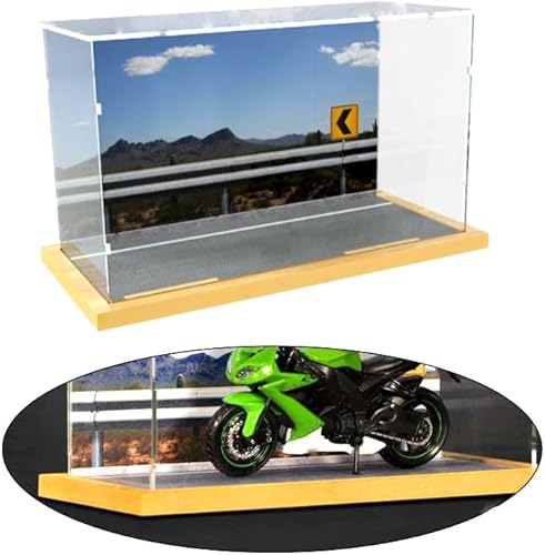 Miniatura 3 de Junway Vitrina 118 Modelo a escala de coche vitrina con escala de luz Coches Estacionamiento Modelo Diorama Cajas de acrílico para pantalla