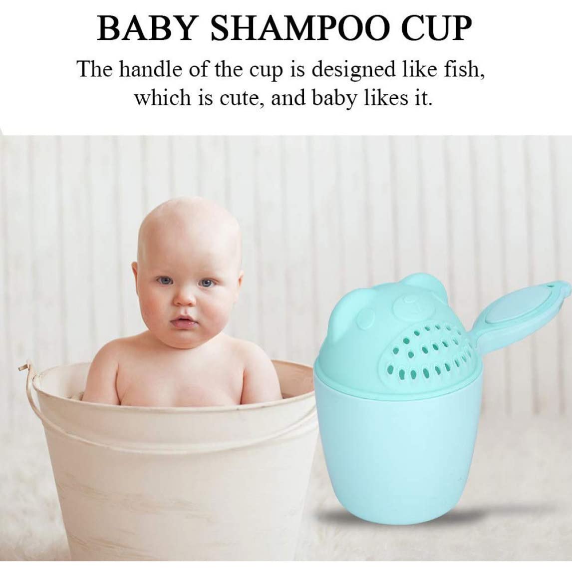 Copa de champú para bebés Lavado de la peluquería Jarra de bebé Jug Baby Shower Baño Copa Agua Batinero Bailer Copa de champú Jarra de baño para bebés 1 por ciento verde
