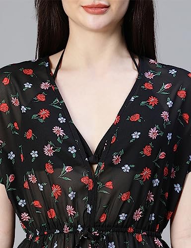 Image of oxolloxo Women Elasticated Tie-Knot Beachwear Kaftan