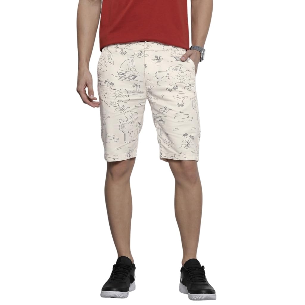 the indian garage co Men Slim Fit Printed Mid-Rise Shorts-picture-16