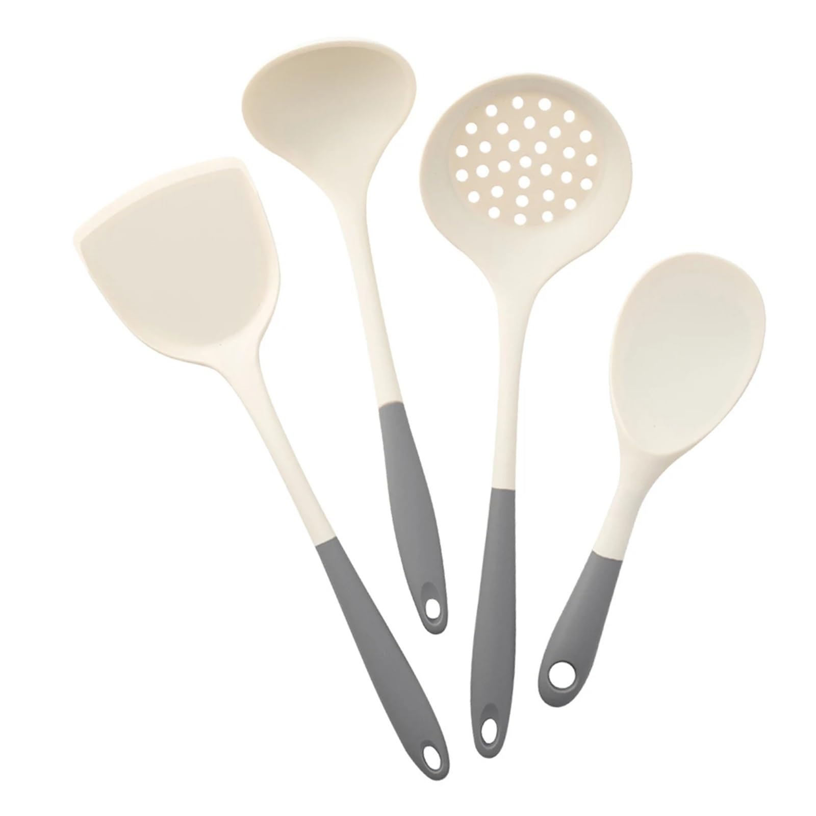 Juego de utensilios de cocina de silicona, 4 piezas, pala de olla, cuchara con fugas, cucharón de sopa para el hogar y la cocina de fiesta