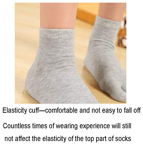 Image of Women's Solid 2 Toe Flip Flop Tabi Socks Geta Ankle Cotton 5 /6 Pairs