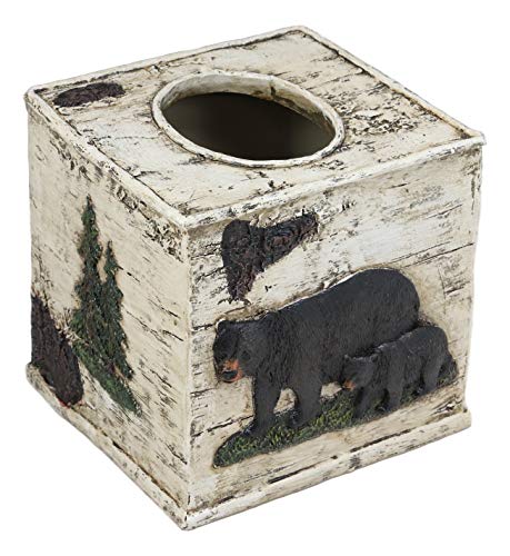 Ebros Wildlife Rustic Black Bear in Pine Trees Forest Bathroom