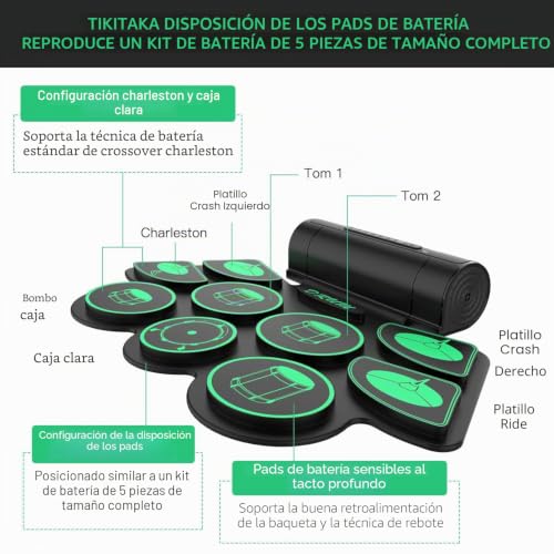 Miniatura 5 de Juego De Batería Electrónica Drum Warmfunn