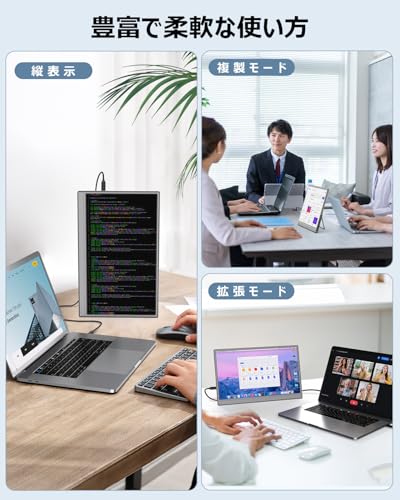 undefined Eleeyak モバイルモニター 【15.6インチ 1920*1080 フルHD】 キックスタンド型&保護カバー 薄型 軽量 モバイルディスプレイ IPS液晶パネル 非光沢 高輝度350nit ブルーカット ポータブルモニター Type-C ミニHDMIポート スピーカー内蔵 スマホ/PS4/XBOX/Switch/PC/Macなど対応(グレー) の商品画像 6