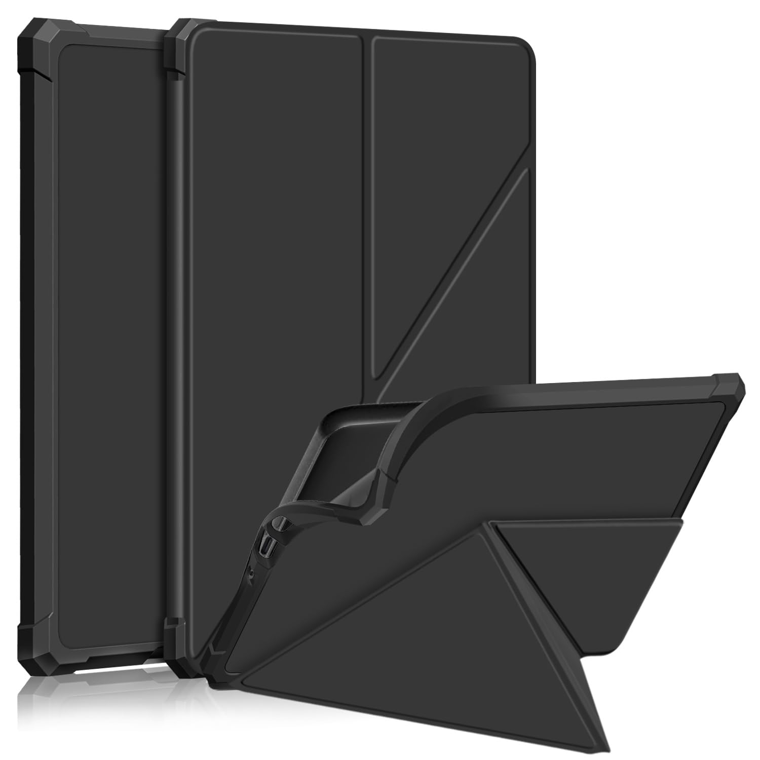 Do etui na tablet Kindle Paperwhite 2021, wąski stojak PC twarda tylna obudowa ochronna inteligentna, wiele kątów widzenia Folio skrzynki pokrywa automatyczne uśpienie/budzenie(Noir)