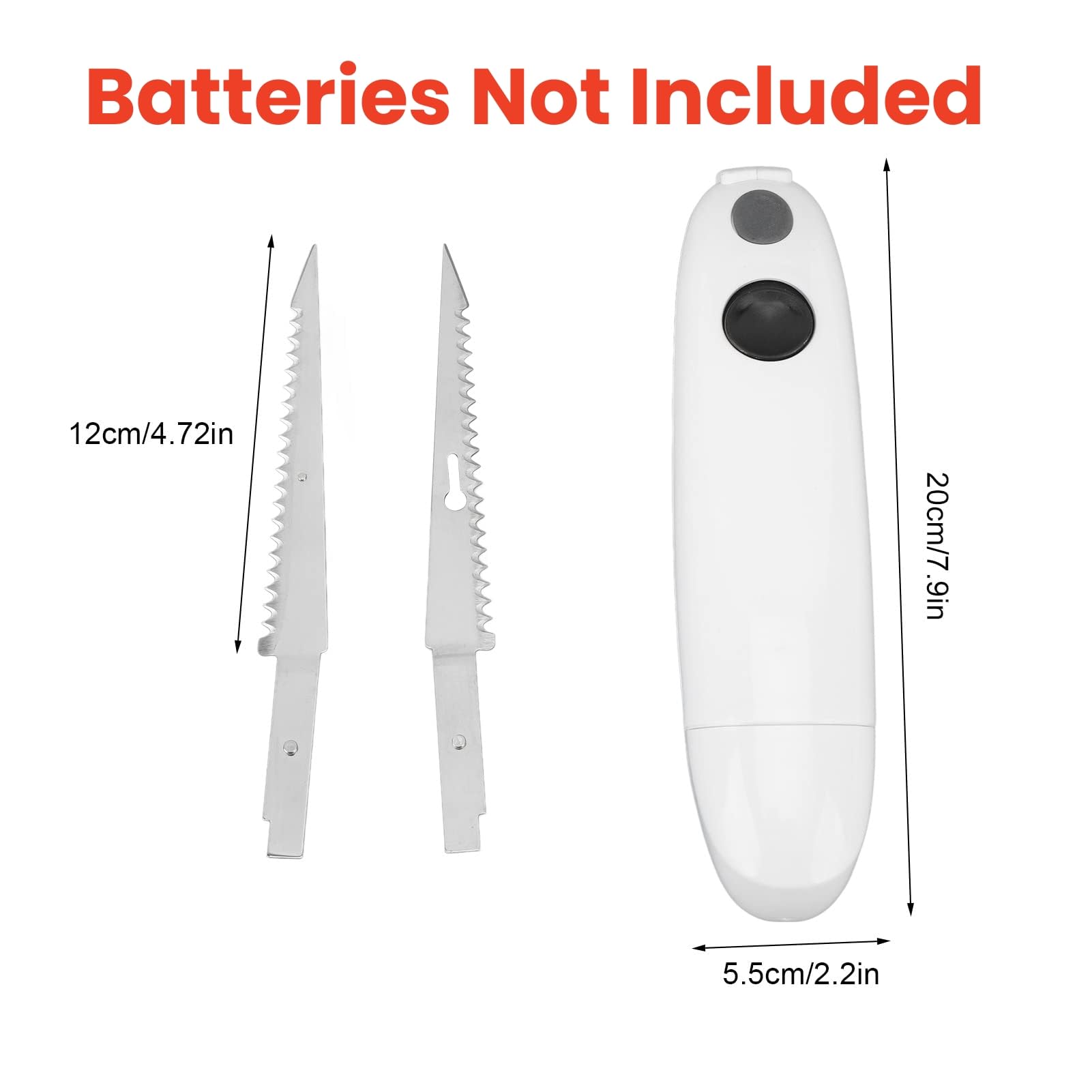 Topyond Cuchillo Eléctrico De Acero Inoxidable, Cuchillo De Talla Eléctrica Inalámbrico para Cortar Carne, Cuchillo De Carne Portátil para El Hogar, Restaurante, Picnic