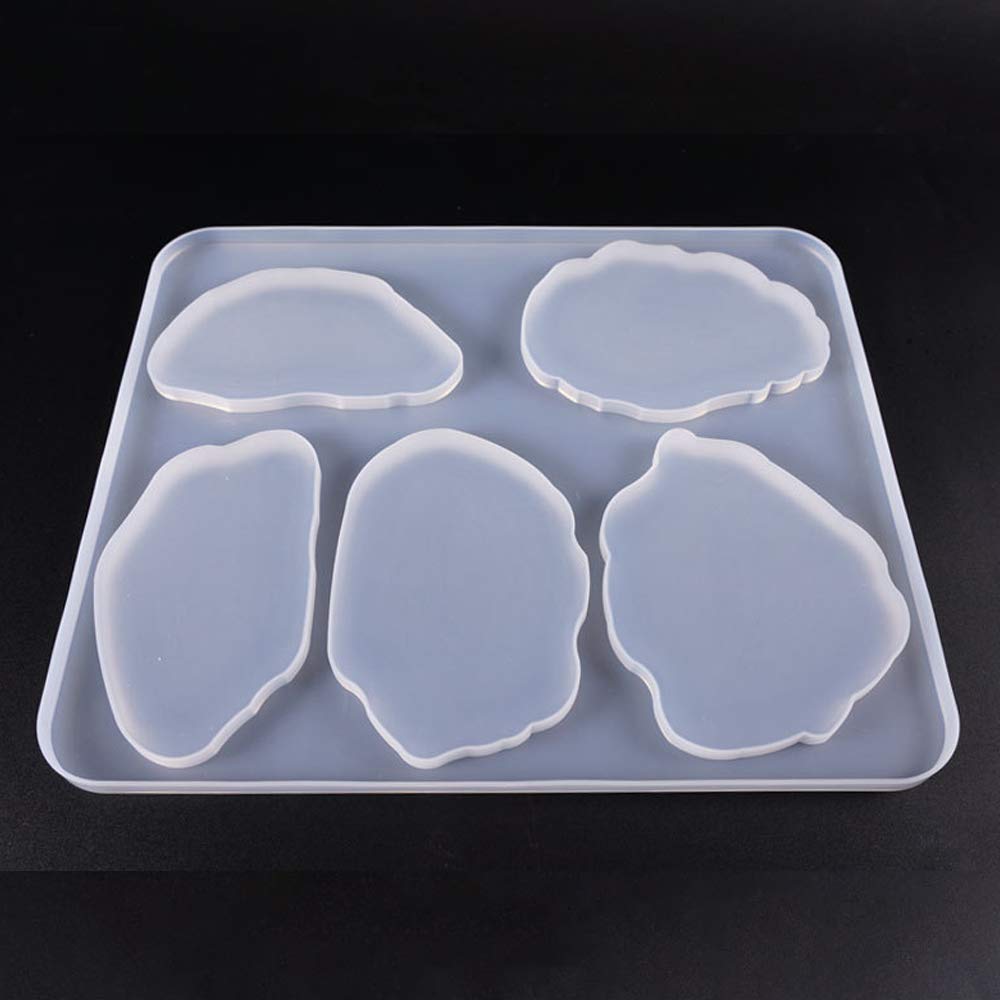 VOANZO Moule De Dessous De Verre En Résine, Moules En Silicone Pour Le Moulage De Résine, Moule De Colle époxy Cristal Bricolage Agate Coaster Moules