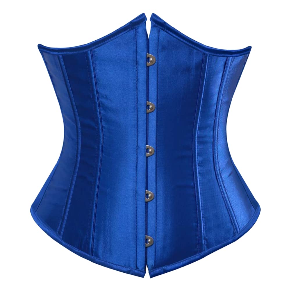 Kelvry Women's Satin Waist Cincher Lace up Boned Bustier Underbust Corset