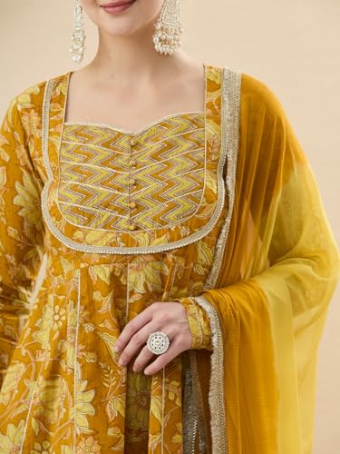 Image of MOKOSH Women's Cotton Printed Peplum Kurta Sharara Set with Dupatta