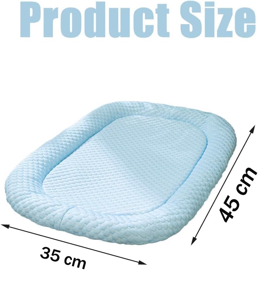 Kühlbett for Hunde, Kühlmatte for Hunde, Kühlkissen for Haustiere aus Eisseide, Kühlmatte for Hunde, blaues Hundebett oder Katzenbett for Kisten, Zwinger, Sofaböden, Autos, Außenbereich(Blauw,M)