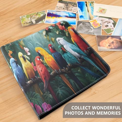 Álbum de Fotos Autoadhesivo DIY Scrapbook Album Tropical Parrots Encuadernador de 3 Anillos Libro de Fotos 40 Páginas 8x10 Para Recuerdos miniatura 5