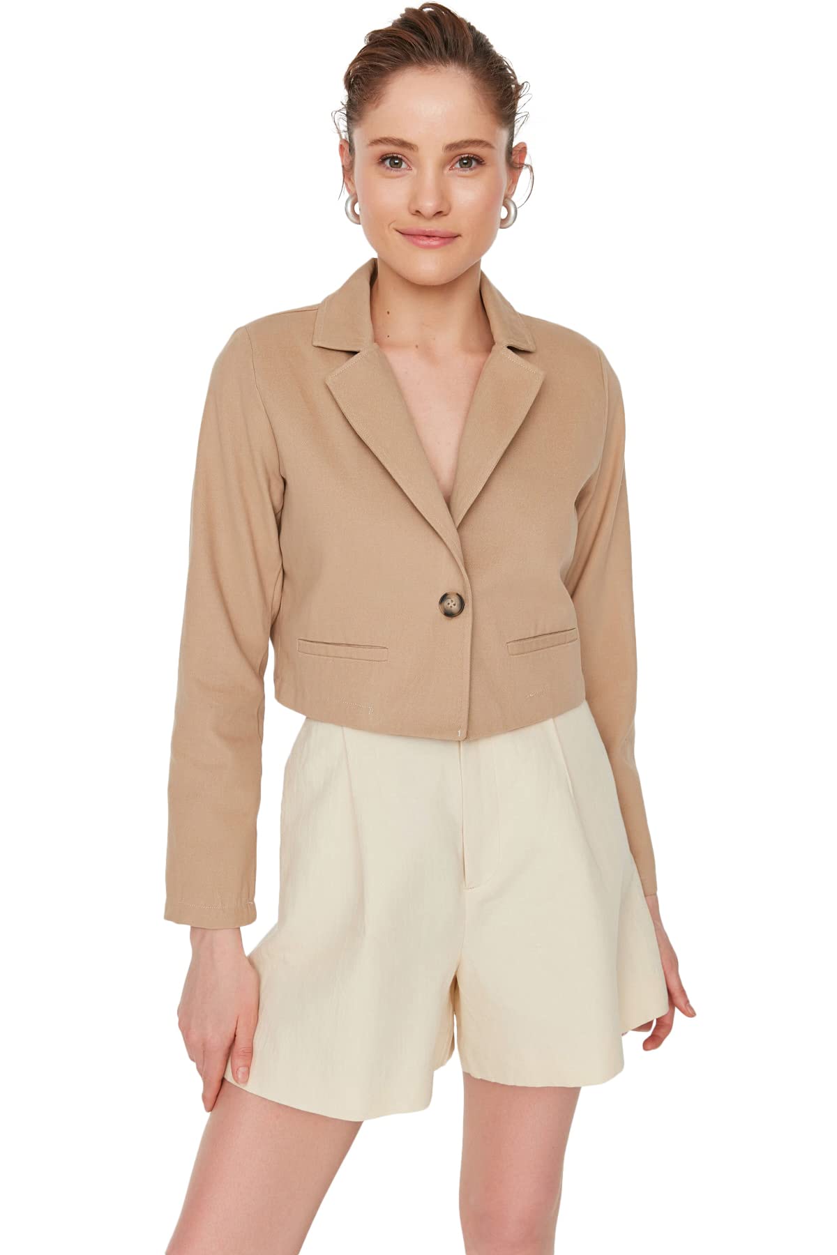 TrendyolWomen Regular Puffer Lapel collar Woven Jacket