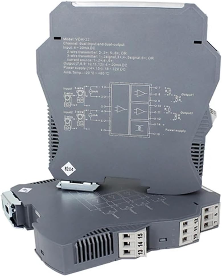 MNEXQML 1PCS Signal Isolator 4-20mA Input Output Analog Distribution Galvanic Isolation Dual Channel(1IN3OUT,Output 0-10V_Input 0-10V_DC24V)