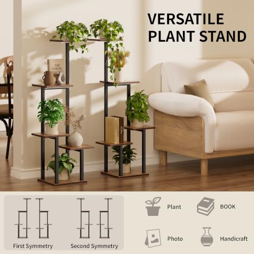 Image of LATIBELL Plant Stand Indoor with Grow Light - 2 Pack Metal Plant Shelf for Indoor Plants Multiple, 6 Tiered Corner Plant Stand Shelves, Plant Rack Display Flower Holder for Living Room Patio Balcony