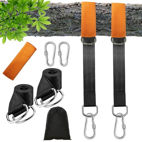 MINVOO Sangle Hamac, Fixation de Balançoire, Sangle balancoire Arbre, 2 Pièces 150cm x 5cm, avec...