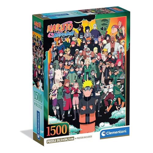Clementoni Puzzle Naruto 1500 Stücke Compact Box - Puzzle für Erwachsene 14-99 Jahre Geschenk für Mann und Frau Made in Italy 31748