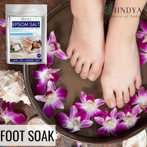 Hindya Ayurvedic Luxury Epsom Salt|Pain Relief|Foot|Bath Salt|Epson Salt|Magnesium Sulphate|Liver Cleansing|Feet Pain|Sea Salt For Bathing|Bathing Salt 1Kg - Image 3
