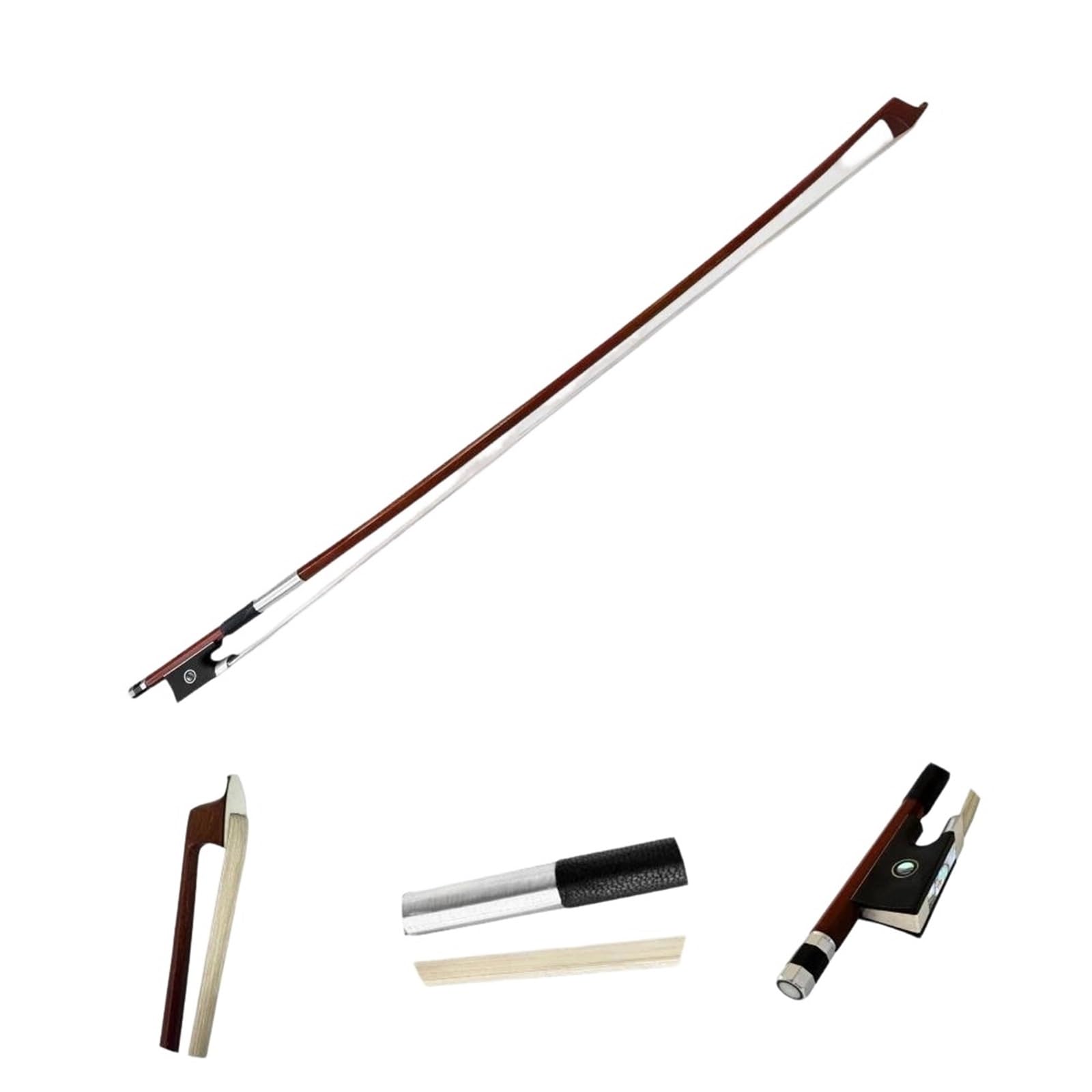Arcos De Violín Profesionales Arco De Violín Con Rana Ébano Instrumento Cuerda Crin Buen Equilibrio Y Respuesta Rápida(1-2 size)