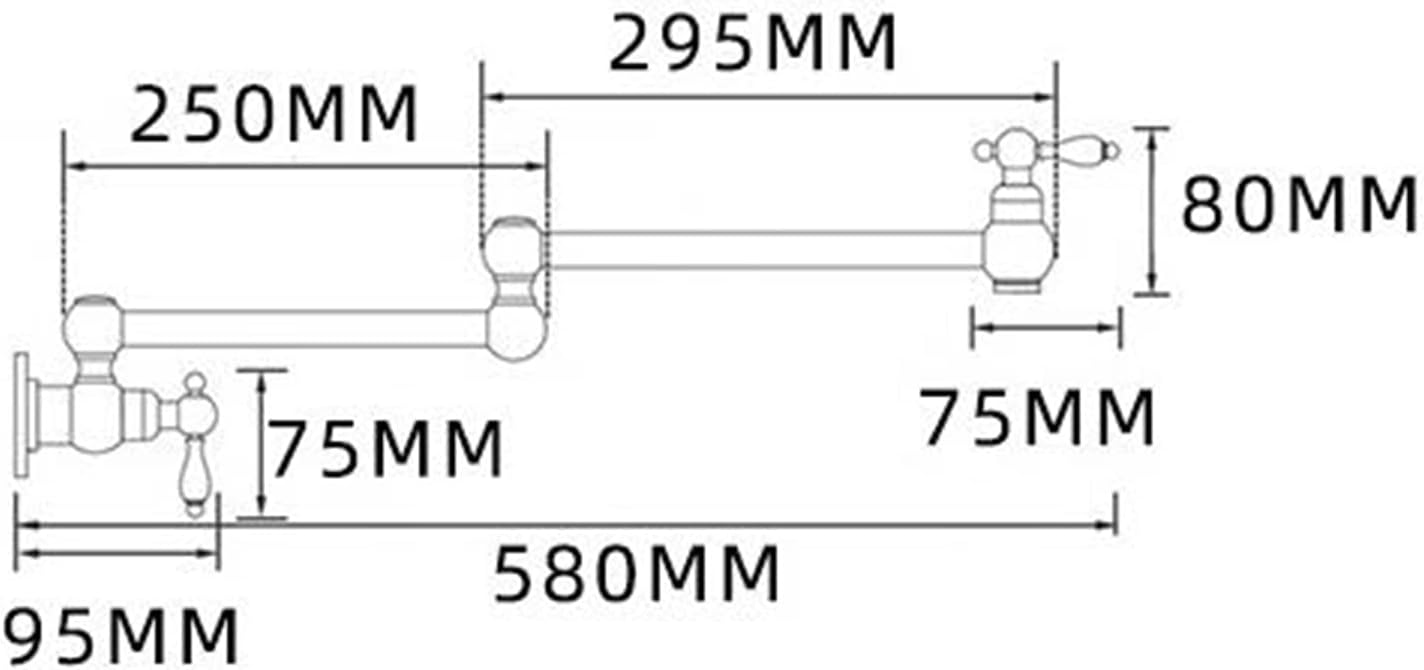Faucets,Kitchen Tap Wall Mounted Cold Water Only Kitchen Sink Taps Brass Folding Rotary Dual Switch Wall Mounted Taps/Black