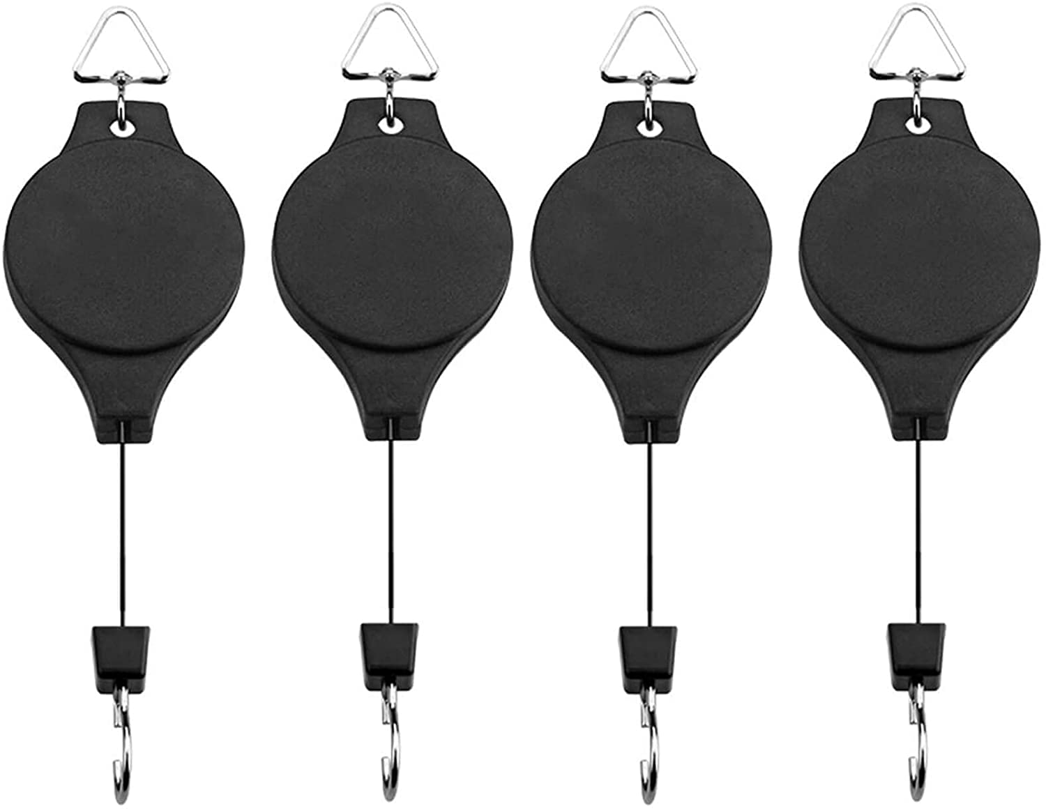 JINPRI Retractable Plant Pulley Adjustable Hanging Flower Basket Hook Hanger for Garden Baskets Pots and Birds Feeder Hanging Basket Indoor Outdoor Decoration (Black) (Pack of 4) (B0C1VPNCHS) Amazon Price History, Amazon Price Tracker
