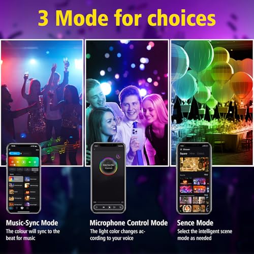 Image of T-SUN RGB Flood Lights Outdoor, 600W Equivalent Color Changing Landscape LED Light with APP Control, Waterproof Floodlight with 16 Million Colors, Timing, Music Sync (RGB-APP Control, 60W-2Pack)