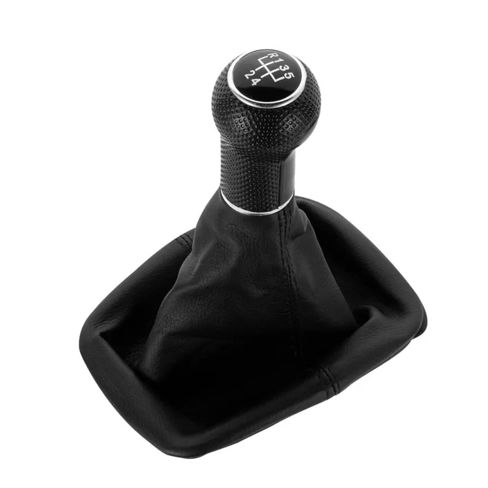 Sauanmnktp Chrome 5 Speed 12Mm Gearshift Knob For Vw For Golf 4 Mk4 1998-2006 5 6 Speed Gear Shift Knob Lever Gaiter Boot(Chrome 5 Speed 12Mm)