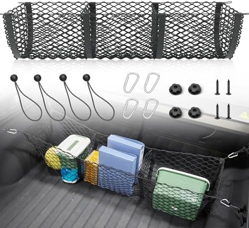 RED WOLF 3 Pocket Truck Bed Cargo Net for Toyota Ford Dodge GMC C...