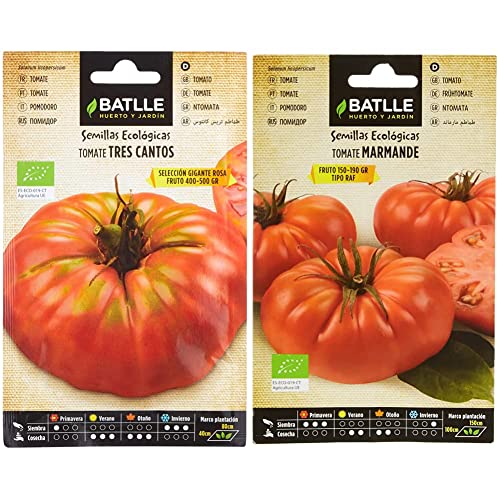 Semillas Batlle Tomate Tres cantos Gigante Rosa - ECO & Tomate Marmande RAF - ECO