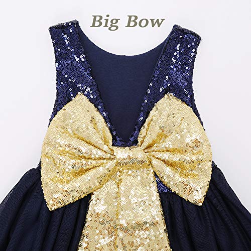 ANATA Girls Sequin Party Dress Flower Girls Tutu Dress V-Back Toddler Baby Princess Wedding Gown3