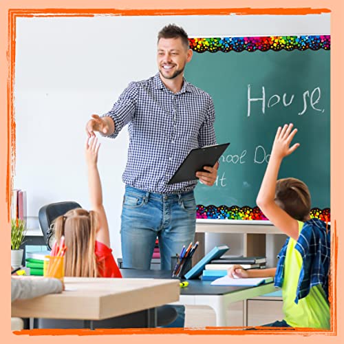 Image of 60 Feet Bulletin Board Borders, Scalloped Confetti Rolled Border Trim Decorate Bulletin Boards, Walls, Desks, Windows, Doors for School, Classroom & Offices