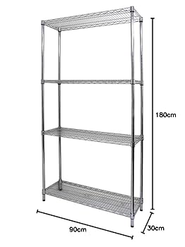 スチールラック ホワイト 4段 180cm×91cm 送料無料】キタジマ スチールラック KTラック ホワイト 4段 KTJ