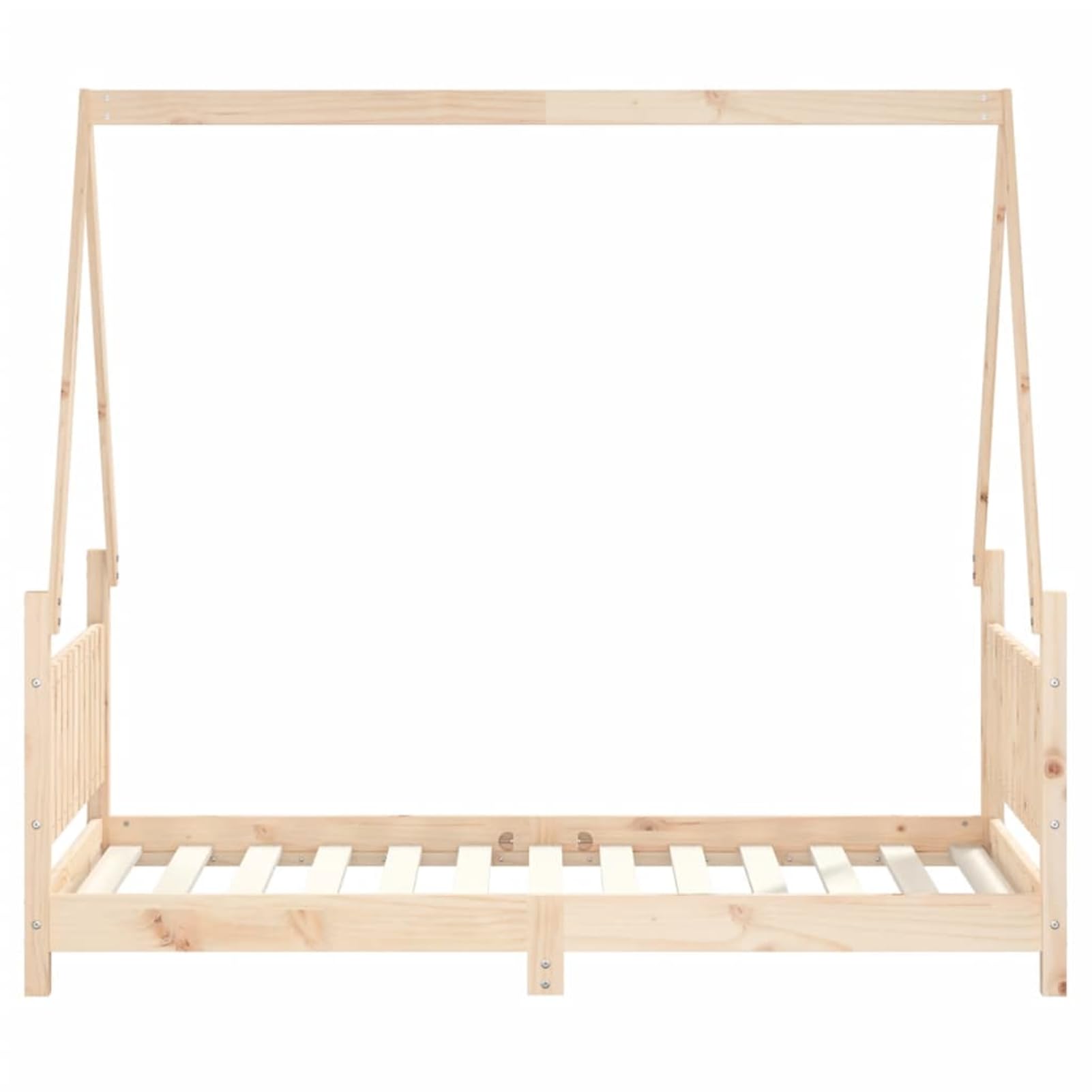 Holz Kinderbett Hausform | Massives Kiefernholz | 80x160 cm Matratze | Für Kinder ab 4 Jahren Model834504