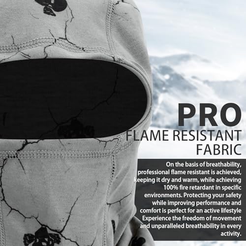 Image of FR Face Mask for Men - Fire Resistant Balaclava Welding Head Cover, 100% Cotton Full Face Hood & Neck Protector