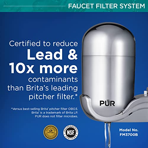 Image of PUR PLUS Faucet Mount Water Filtration System (FM3700B) + 4-Pack Replacement Filters (RF99994)