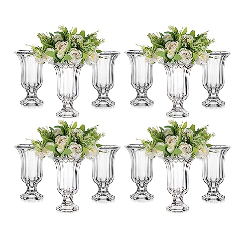 Glasseam-Ribbed-Glass-Vase-for-Flowers-75in-Tall-Vases-for-Centerpieces-Modern-Crystal-Clear-Vase-Set-of-12-Decorative-Flower-Vases-for-Decor-Fluted-Footed-Urn-for-Wedding-Dining-Table-Decoration Glasseam Ribbed Glass Vase for Flowers 75in Tall Vases for Centerpieces Modern Crystal Clear Vase Set of 12 Decorative Flower Vases for Decor Fluted Footed Urn for Wedding Dining Table Decoration