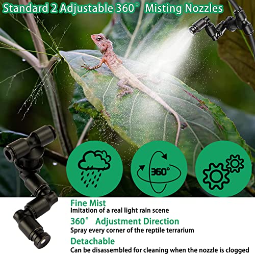 Reptile Humidifiers Smart Misting System, Reptile Mister Automatic With Timer, Terrariums Humidifier With 360°Adjustable Misting Nozzles, Spray Kit For Rainforest Plants Amphibian（Touch Version） #TOP3