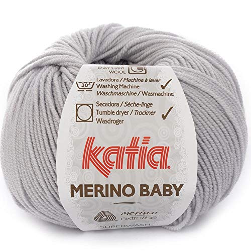 Lanas Katia Merino Baby Ovillo de Color Perla Cod. 55
