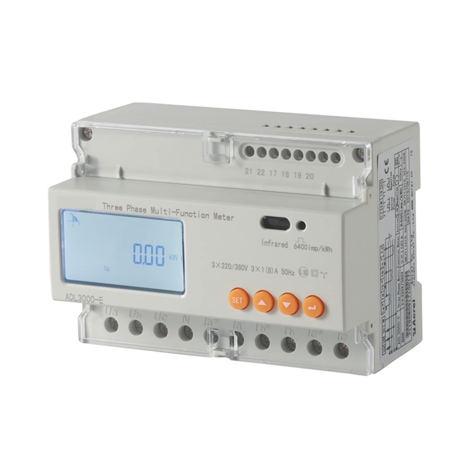 Contatore Energia Elettrica, DTSD1352 Contatore Kwh trifase su guida Din/Contatore di potenza Smart RS485 trifase/Contatore di energia bidirezionale trifase, Facile da Installare(DTSD1352 5A)