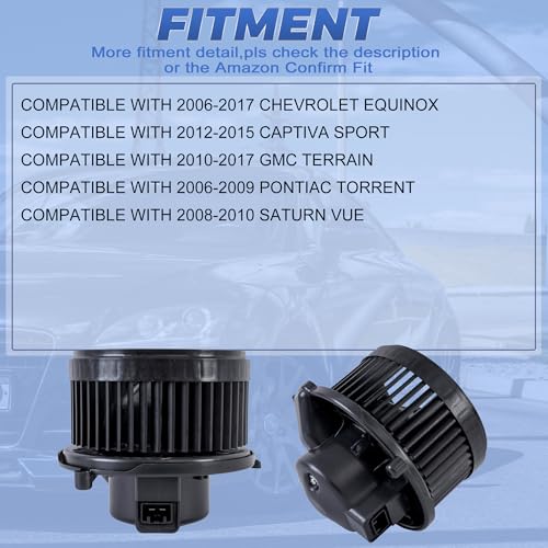 Image of AC Heater Blower Motor Assembly with Fan Cage 700211 15781505 Compatible with 2006-2017 Chevy Equinox Compatible with 2012-2015 Captiva Sport Compatible with 2010-2017 GMC Terrain