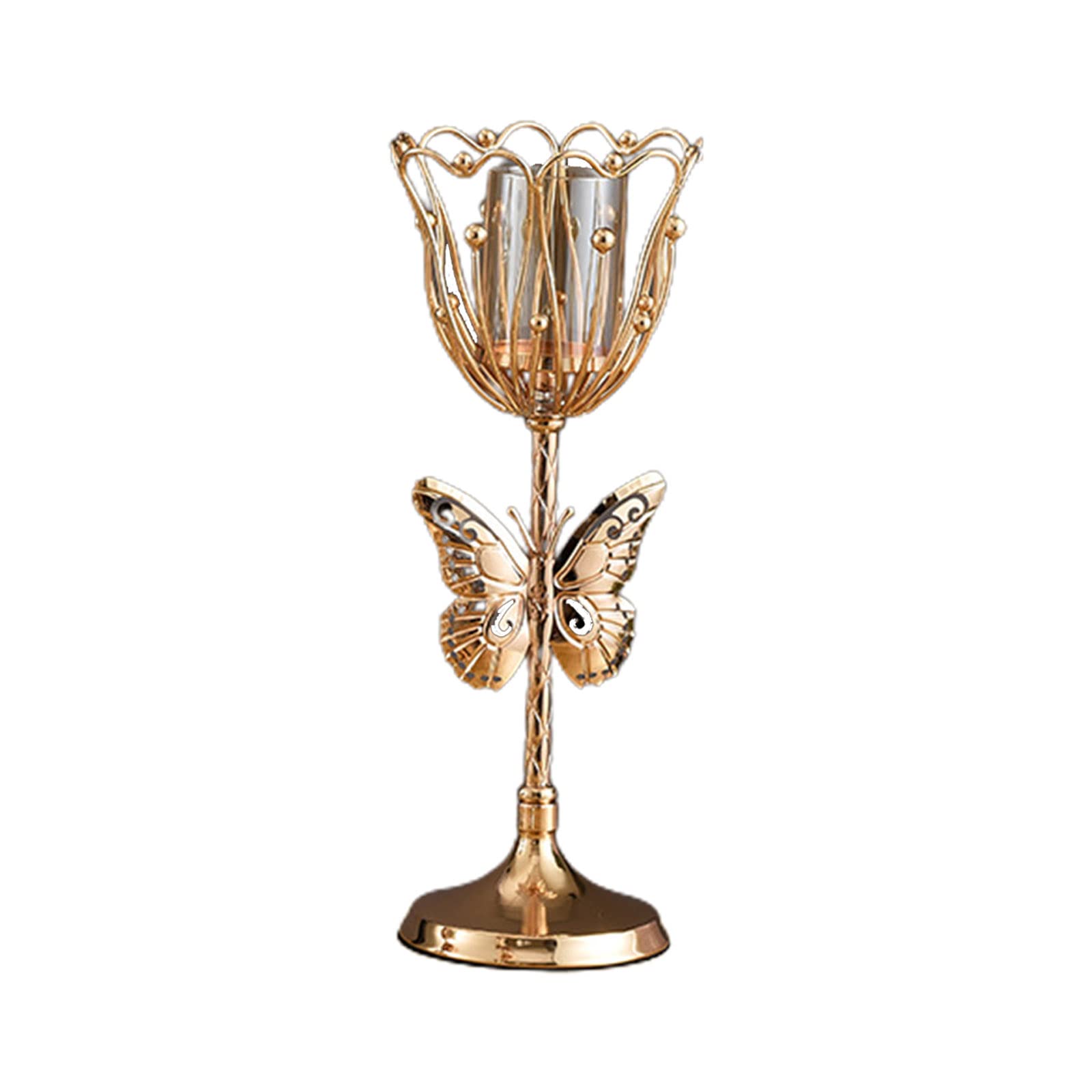 Holder for Home Decor Candleholder for 50mm Pillar Metal Art for Butterfly Candlesticks Golden Holders for Candlesticks