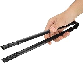 LATRAT Holzkohlezange,Grillclip, Kohlenzange, Metall-Kohlepinzette, Grill-Clip, Multifunktional, für Grillabende und Picknicks im Freien, 30 x 1,8 cm