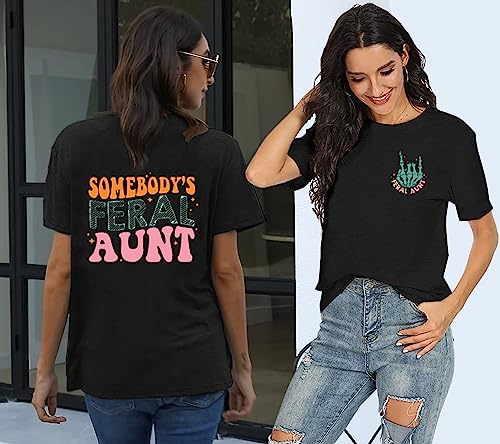 MOUSYA Women Oversized Mama Shirt Somebody's Feral Mama T-Shirt Funny Mom Shirt Women Mom Gifts Tee4