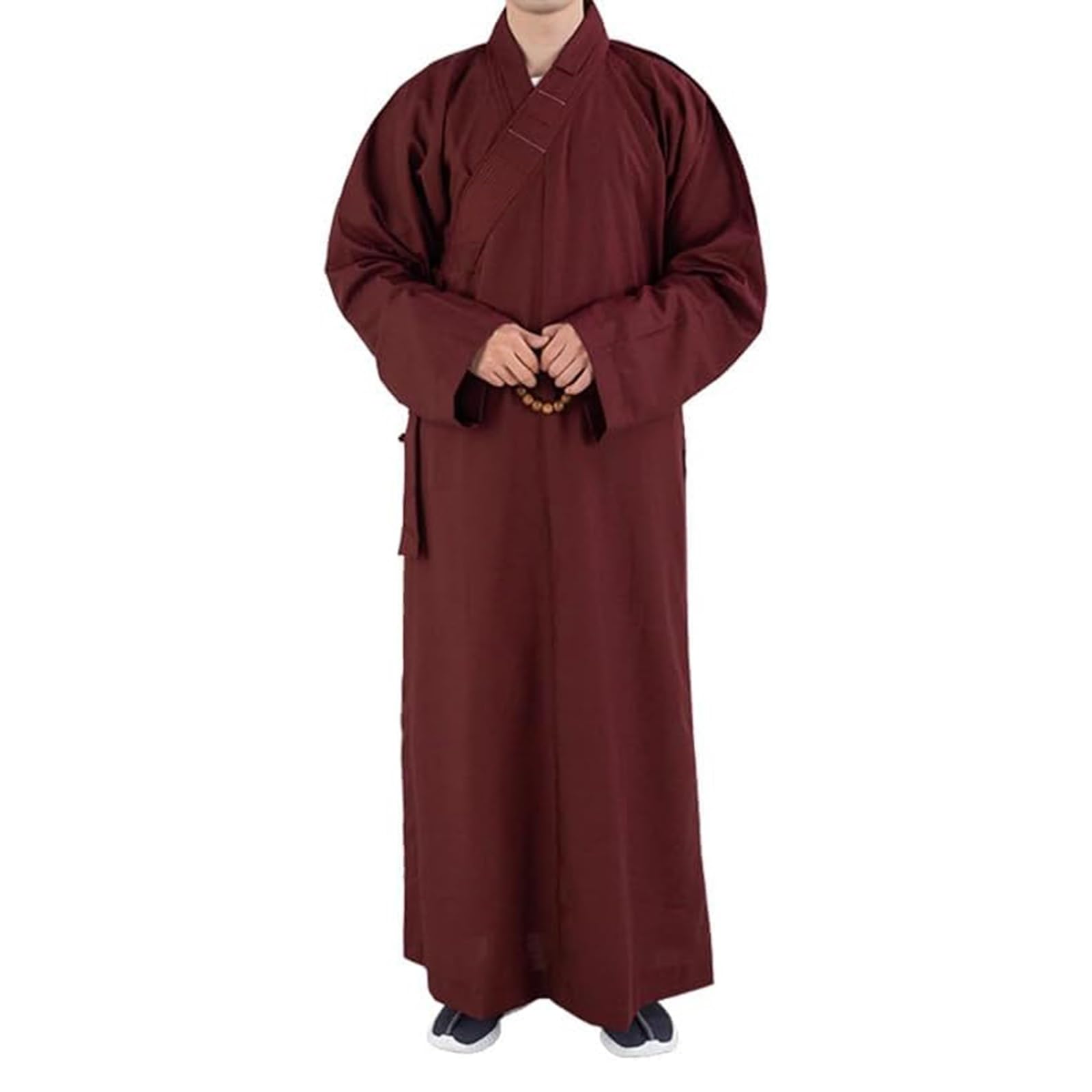 XYUERU Shaolin Monk Kung Fu Buddhist Robe，Buddhist Clothing， Buddhist Monk Robe Meditation Dress Long Dress Zen Buddhist Robe,Unisex, Shaolin Monk Robe(Red,44)